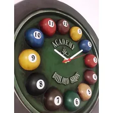 Rel贸gio Artesanal Em Gesso - Academy Billiard Sallon Cor da estrutura Preto Cor do fundo Verde Foto mini 3