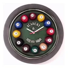 Rel贸gio Artesanal Em Gesso - Academy Billiard Sallon Cor da estrutura Preto Cor do fundo Verde Foto mini 1