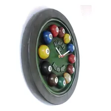 Rel贸gio Artesanal Em Gesso - Academy Billiard Sallon Cor da estrutura Preto Cor do fundo Verde Foto mini 4