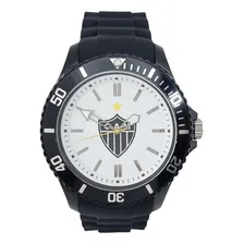 Rel贸gio Atl茅tico Mineiro Galo Masculino Borracha Preto Galo-001-4 Fundo Branco Foto mini 1