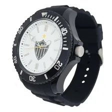 Rel贸gio Atl茅tico Mineiro Galo Masculino Borracha Preto Galo-001-4 Fundo Branco Foto mini 2