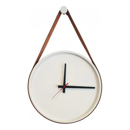 Rel贸gio Branco Al莽a Caramelo/branco Ponteiro Preto 30cm Foto 1
