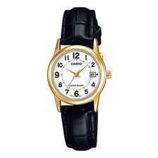 Rel贸gio Casio Feminino Dourado Couro Ltp-v002gl-7budf Foto mini 1
