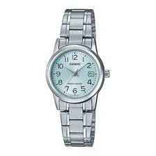 Relogio Casio Feminino Ltp-v002d 2bu Prata Aço Analogico Cor Do Fundo Azul Foto  mini 1
