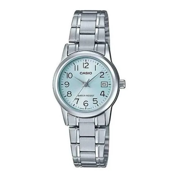 Relogio Casio Feminino Ltp-v002d 2bu Prata Aço Analogico Cor Do Fundo Azul Foto 1