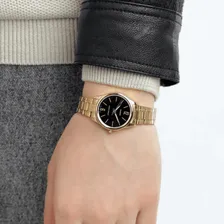 Relogio Casio Feminino Ltp-v005g 1bu Dourado Analogico Fundo Preto Foto mini  3