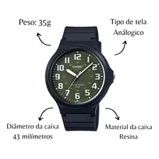 Rel贸gio Casio Masculino Anal贸gico Preto Mw-240-3bvdf Foto mini 3