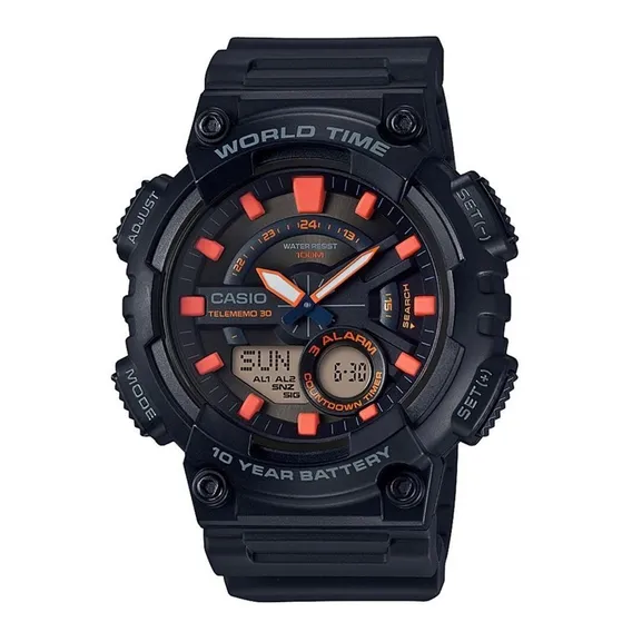 Relógio Casio Masculino Standard Aeq-110w-1a2vdf Correia Preto Foto 1