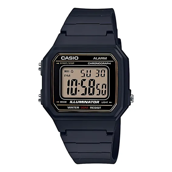 Rel贸gio Casio Masculino Vintage W-217h-9avdf-br Correia Preto Bisel Preto Foto 1