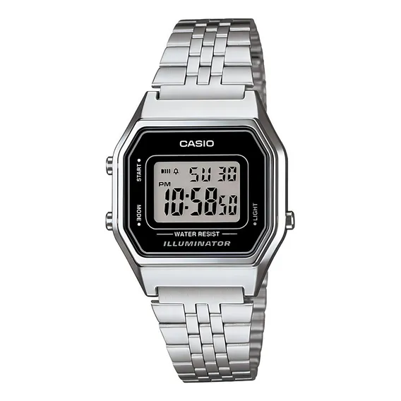 Relógio Casio Vintage La680wa-1df Preto/prata Foto 1