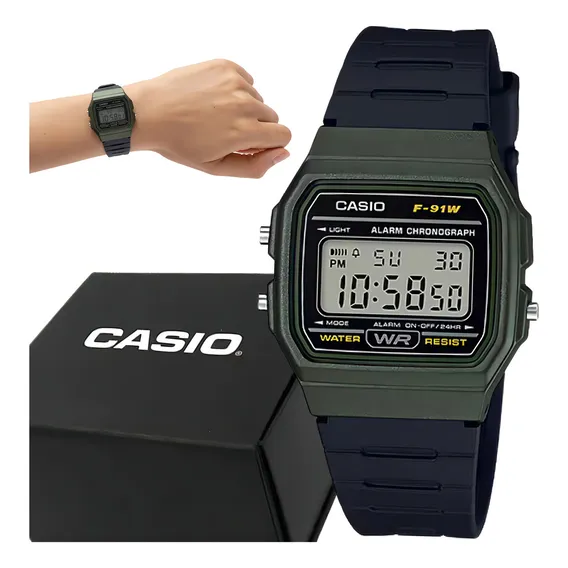 Relógio Casio Vintage Unissex F-91wm-3a Foto 1