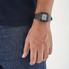 Rel贸gio Casio W-800H-1AV Masculino Digital Preto Cor do fundo Branco Foto mini 3