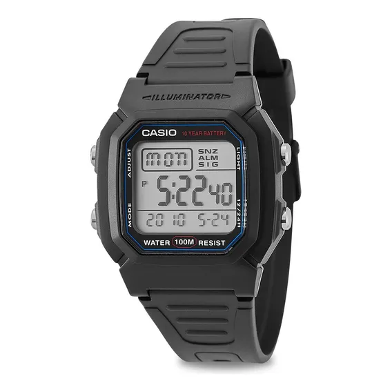 Relógio Casio W-800H-1AV Masculino Digital Preto Cor do fundo Branco Foto 1