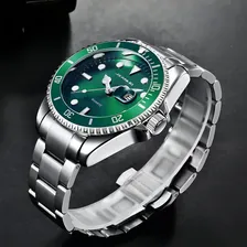 Relógio casual masculino, relógio masculino, calendário, pulseira, cor prata Foto mini  2