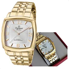 Relogio Champion Dourado Quadrado Grande + Foto mini 4