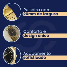 Rel贸gio Champion Masculino Dourado A莽o Original Grande Ouro Foto mini 2
