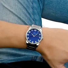 Relogio Champion Masculino Prateado Visor Azul Calendario Foto mini 4
