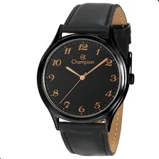 Relogio Champion Pulseira Couro Preto Original Foto mini 1