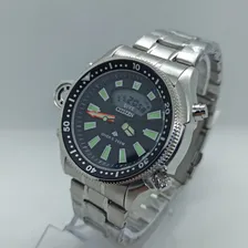 Rel贸gio Citizen Aqualand S茅rie Prata Fundo Preto Foto mini 3