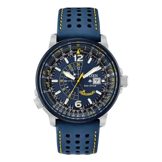 Rel贸gio Citizen Eco-Drive Blue Angels Bj7007-02l Masculino Foto 1