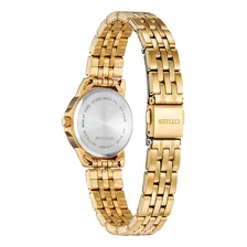 Rel贸gio Citizen Feminino EQ0603-59F Pulseira em A莽o Dourada Quartzo Fundo Preto Redondo Foto mini 3