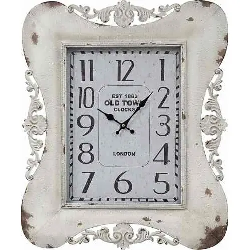 Rel贸gio Classic Arabesco Branco Old Town 65x54x5,5 Foto 1