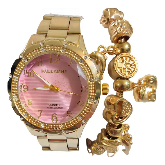 Relogio Com Pulseira Caixa Kit Presente Relogio Feminino Foto 1