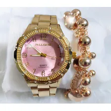 Relogio Com Pulseira Caixa Kit Presente Relogio Feminino Foto mini 4