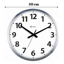 Relógio Com Tic-tac Parede 40cm Branco Alumínio Herweg 6713 Foto mini 1