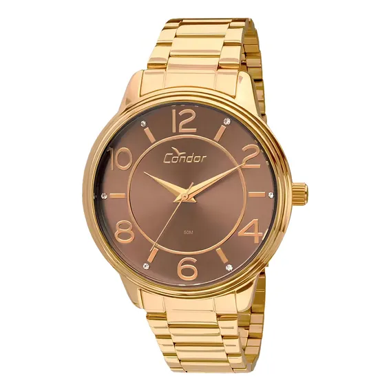 Rel贸gio Condor Feminino Dourado Anal贸gico Copc21aedl4c Foto 1