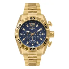 Rel贸gio Condor Masculino Cron贸grafo Azul Dourado Grande Foto mini 2