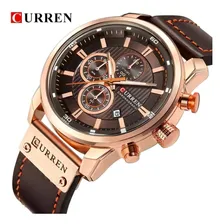 Rel贸gio Curren 8291 Funcional Couro Cron贸grafo + Caixa Foto mini 3