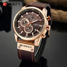 Rel贸gio Curren 8291 Funcional Couro Cron贸grafo + Caixa Foto mini 4