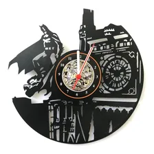 Relógio D Parede, Batman, Heroi, Decoração, , Estrutura Preto Fundo Preto Foto  mini 1
