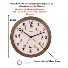 Relogio De Parede Canto Dos Passaros Brasileiro Ref 6658 Foto mini  2
