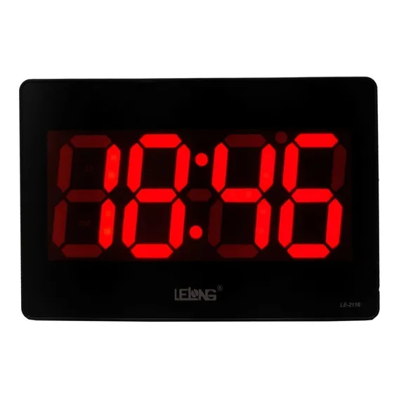 Rel贸gio De Parede Digital Led Term么metro Calend谩rio Foto 1