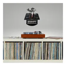 Rel贸gio De Parede, Snoopy, Cachorro, , Disco Vinil Estrutura Preto Fundo Preto Foto mini 2