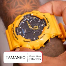 Relógio de pulso Casio GA100 com corria de resina cor amarelo - fondo preto Foto mini  2