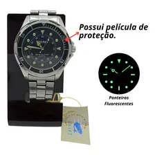Relógio De Pulso Tecnet Relógio De Ponteiro Masculino Com Corria De Aço Inoxidável Cor Prateado - Fondo Preto Foto mini 4