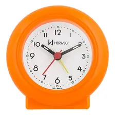 Relogio Despertador Anal贸gico Laranja Herweg Redondo Foto mini 1