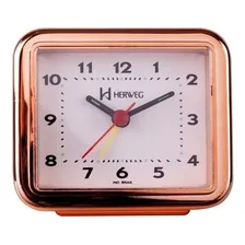 Relogio Despertador Analógico Quadrado Rosê Herweg Foto mini 1
