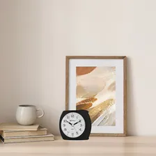 Relogio Despertador mesa e cabeceira Herweg Analógico Preto com luz soneca 2586-034 Foto mini  2