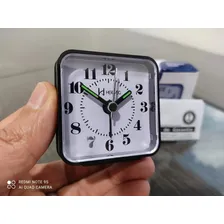 Relogio Despertador Quadrado Analógico Branco Herweg Foto mini 4