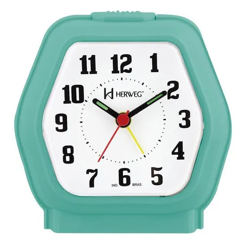 Relógio Despertador Quartz Tradicional Herweg 2635-283 Menta Foto 1