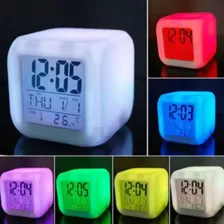 Rel贸gio Digital Cubo Led Colorido Alarme Despertador Foto mini 2