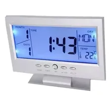 Relogio Digital De Parede Ou Mesa E Despertador Cor Cinza Cor Prata Foto mini 1