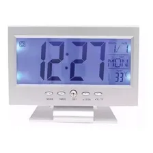 Relogio Digital De Parede Ou Mesa E Despertador Cor Cinza Cor Prata Foto mini 4
