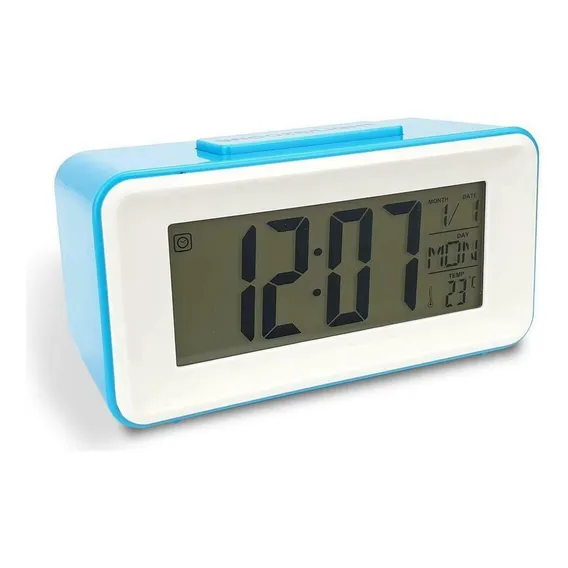 Rel贸gio Digital Despertador Mesa Cabeceira Data Temperatura Foto 1