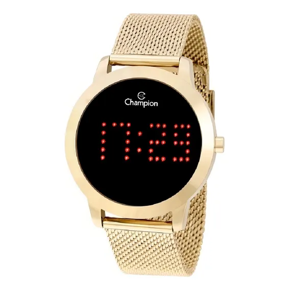 Rel贸gio Digital Feminino Champion Ch40099h Dourado Foto 1