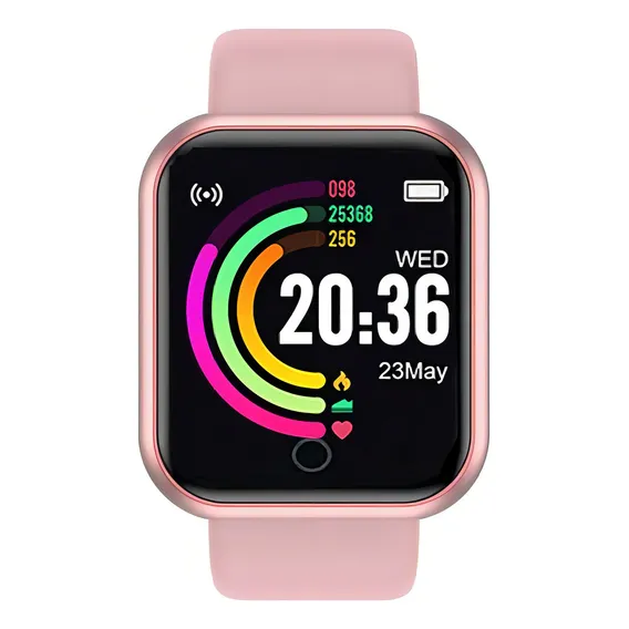 Relógio Digital Inteligente D20 Rosa Smart Bracelet Foto 1